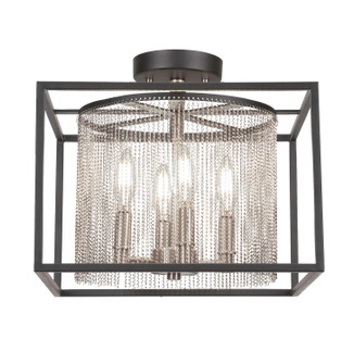 Cadina Four Light Semi-Flush Mount in Matte Black & Brushed Nickel (200|1347-MBBN)