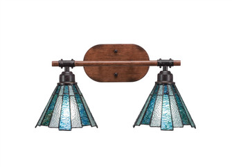 Blacksmith Two Light Bath Bar in Painted Wood-look Metal & Dark Granite (200|1752-9325)