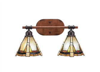 Blacksmith Two Light Bath Bar in Painted Wood-look Metal & Dark Granite (200|1752-9345)