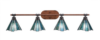 Blacksmith Four Light Bath Bar in Painted Wood-look Metal & Dark Granite (200|1754-9325)