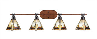 Blacksmith Four Light Bath Bar in Painted Wood-look Metal & Dark Granite (200|1754-9345)