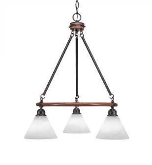 Blacksmith Three Light Chandelier in Painted Wood-Look Metal & Dark Granite (200|1766-312)