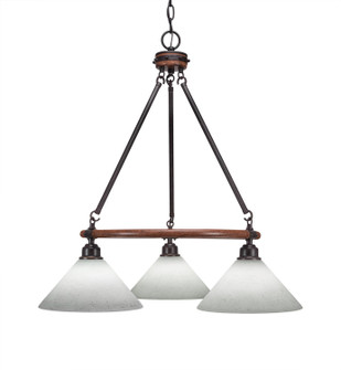 Blacksmith Three Light Chandelier in Painted Wood-Look Metal & Dark Granite (200|1766-314)