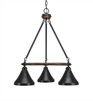 Blacksmith Three Light Chandelier in Painted Wood-Look Metal & Dark Granite (200|1766-410-DG)