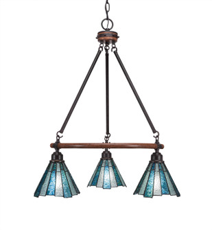Blacksmith Three Light Chandelier in Painted Wood-Look Metal & Dark Granite (200|1766-9325)