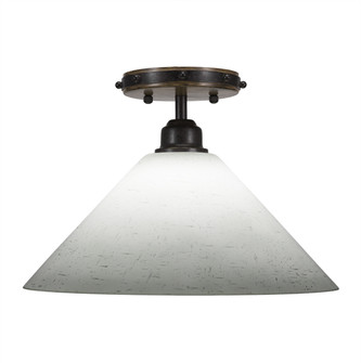 Blacksmith One Light Semi-Flush Mount in Painted Wood-Look & Dark Granite (200|1767-316)