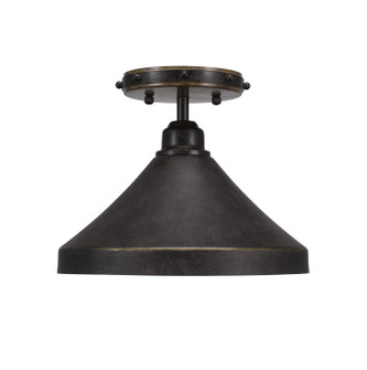 Blacksmith One Light Semi-Flush Mount in Painted Wood-Look & Dark Granite (200|1767-418-DG)