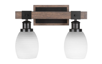 Tacoma Two Light Bathroom Lighting in Matte Black & Painted Distressed Wood-look (200|1842-MBDW-615)