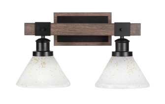 Tacoma Two Light Bath Bar in Matte Black & Painted Distressed Wood-look Metal (200|1842-MBDW-7145)