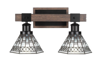 Tacoma Two Light Bathroom Lighting in Matte Black & Painted Distressed Wood-look (200|1842-MBDW-9105)