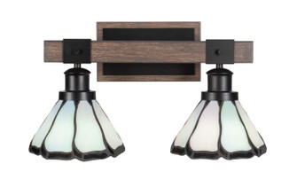 Tacoma Two Light Bathroom Lighting in Matte Black & Painted Distressed Wood-look (200|1842-MBDW-9125)