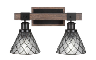 Tacoma Two Light Bath Bar in Matte Black & Painted Distressed Wood-look Metal (200|1842-MBDW-9185)