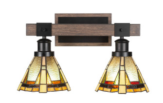Tacoma Two Light Bath Bar in Matte Black & Painted Distressed Wood-look Metal (200|1842-MBDW-9345)