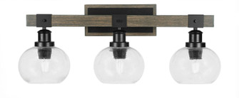 Tacoma Three Light Bath Bar in Matte Black & Painted Distressed Wood-look Metal (200|1843-MBDW-202)