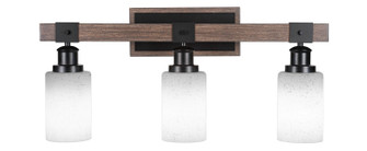 Tacoma Three Light Bathroom Lighting in Matte Black & Painted Distressed Wood-look (200|1843-MBDW-310)