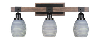 Tacoma Three Light Bathroom Lighting in Matte Black & Painted Distressed Wood-look (200|1843-MBDW-4022)