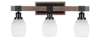 Tacoma Three Light Bath Bar in Matte Black & Painted Distressed Wood-look Metal (200|1843-MBDW-615)