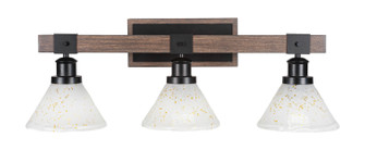 Tacoma Three Light Bath Bar in Matte Black & Painted Distressed Wood-look Metal (200|1843-MBDW-7145)