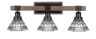 Tacoma Three Light Bathroom Lighting in Matte Black & Painted Distressed Wood-look (200|1843-MBDW-9105)