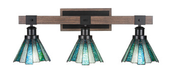 Tacoma Three Light Bathroom Lighting in Matte Black & Painted Distressed Wood-look (200|1843-MBDW-9325)