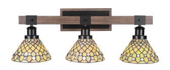 Tacoma Three Light Bathroom Lighting in Matte Black & Painted Distressed Wood-look (200|1843-MBDW-9415)