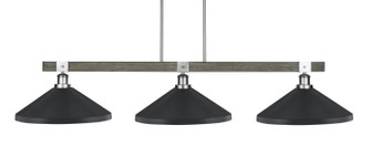 Tacoma Three Light Bar in Graphite & Painted Distressed Wood-look Metal (200|1863-GPDW-424-MB)