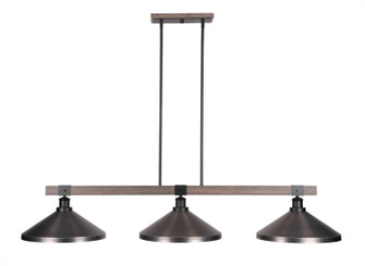 Tacoma Three Light Bar in Matte Black & Painted Distressed Wood-look Metal (200|1863-MBDW-424-GP)