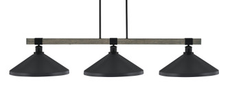 Tacoma Three Light Bar in Matte Black & Painted Distressed Wood-look Metal (200|1863-MBDW-424-MB)
