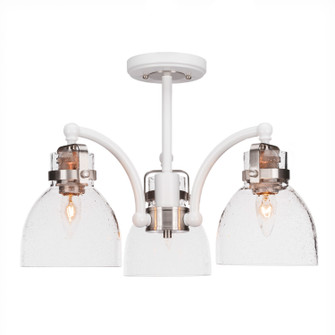 Easton Three Light Semi-Flush Mount in White & Brushed Nickel (200|1947-WHBN-4110)