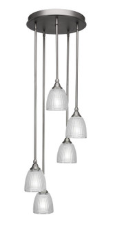 Empire Five Light Cluster Pendalier in Brushed Nickel (200|2145-BN-500)