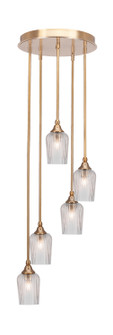 Empire Five Light Pendalier in New Age Brass (200|2145-NAB-4250)