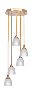 Empire Five Light Pendalier in New Age Brass (200|2145-NAB-500)