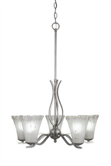 Revo Five Light Chandelier in Aged Silver (200|245-AS-721)
