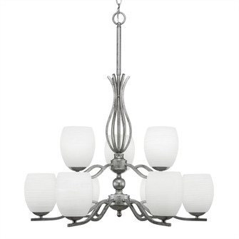 Revo Nine Light Chandelier in Aged Silver (200|249-AS-615)
