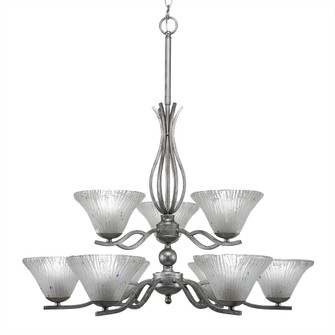 Revo Nine Light Chandelier in Aged Silver (200|249-AS-751)