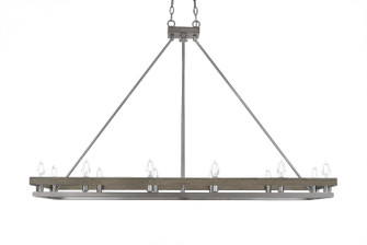Belmont 12 Light Island Pendant in Graphite & Painted Distressed Wood-look Metal (200|2742-GPDW)