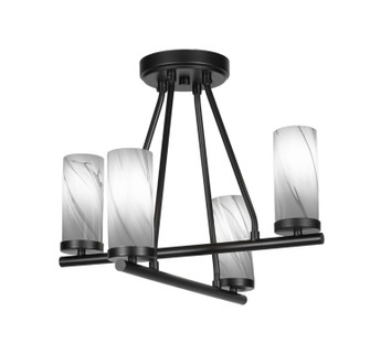 Trinity Four Light Semi-Flush Mount in Matte Black (200|2807-MB-802B)