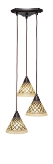 Europa Three Light Cluster Pendalier in Dark Granite (200|28-DG-7185)