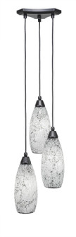 Europa Three Light Cluster Pendalier in Matte Black (200|28-MB-416)