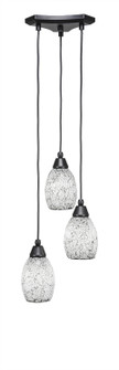 Europa Three Light Cluster Pendalier in Matte Black (200|28-MB-4165)