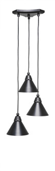 Europa Three Light Cluster Pendalier in Matte Black (200|28-MB-421)
