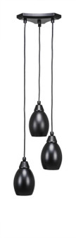 Europa Three Light Cluster Pendalier in Matte Black (200|28-MB-426)