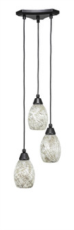 Europa Three Light Cluster Pendalier in Matte Black (200|28-MB-5054)