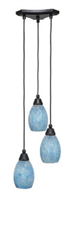 Europa Three Light Cluster Pendalier in Matte Black (200|28-MB-5055)