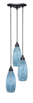 Europa Three Light Cluster Pendalier in Matte Black (200|28-MB-5065)