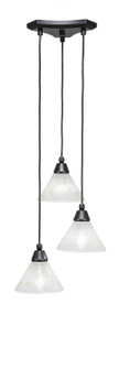 Europa Three Light Cluster Pendalier in Matte Black (200|28-MB-7145)