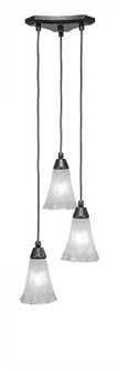 Europa Three Light Cluster Pendalier in Matte Black (200|28-MB-721)