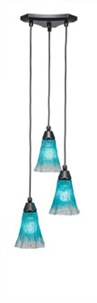 Europa Three Light Cluster Pendalier in Matte Black (200|28-MB-725)