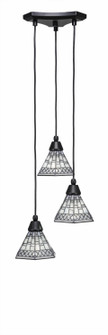Europa Three Light Cluster Pendalier in Matte Black (200|28-MB-9105)