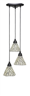Europa Three Light Cluster Pendalier in Matte Black (200|28-MB-9115)